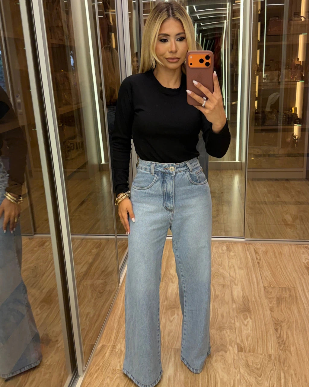 Blusa gola canoa canelada Peluciada por dentro
