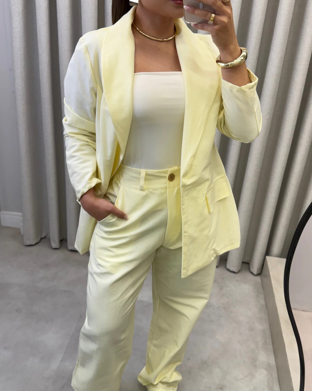 Conjunto linho blazer e calça