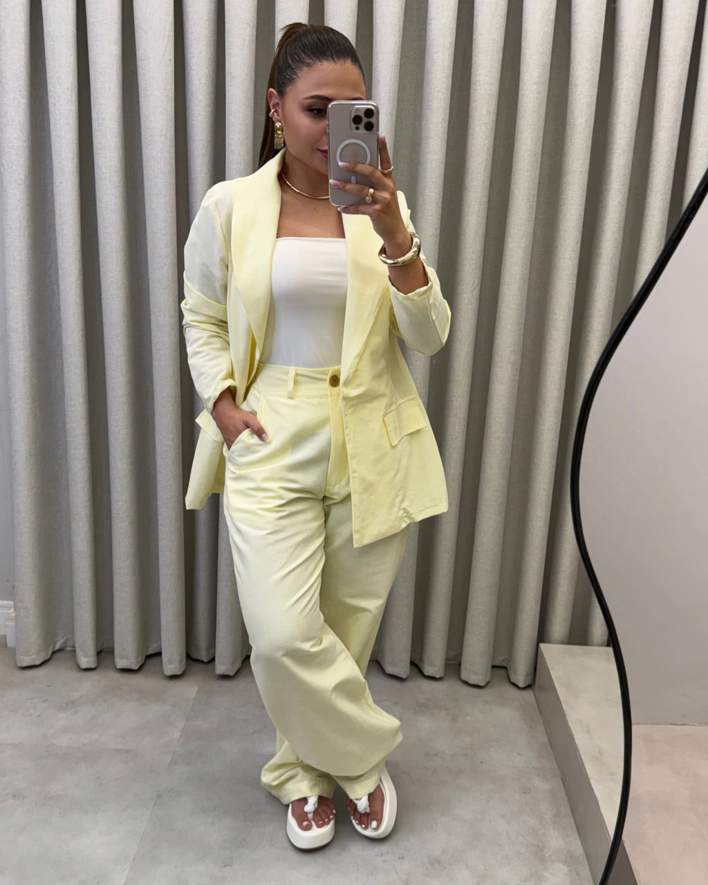 Conjunto linho blazer e calça
