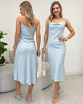 Vestido Cetim Cleonice Azul 135974