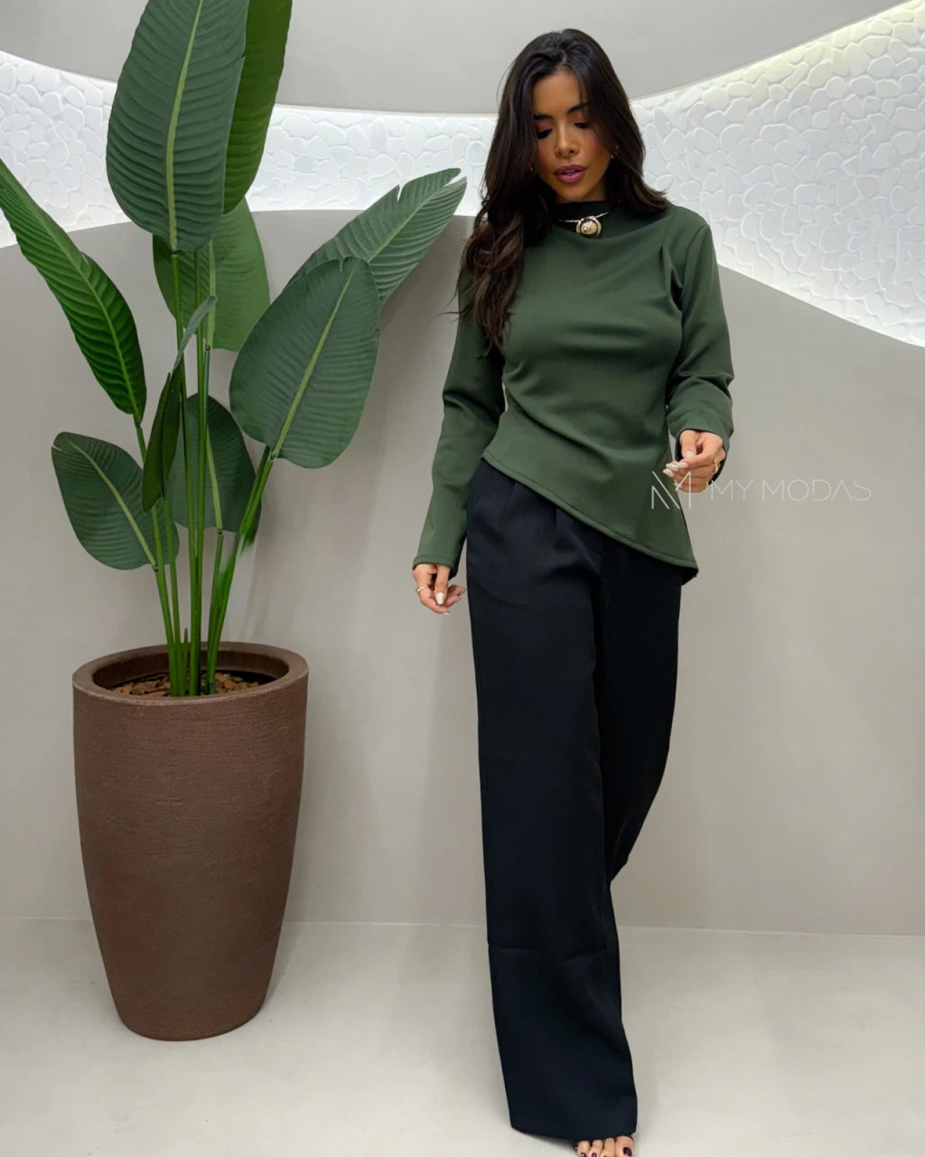 Blusa neoprene manga longa