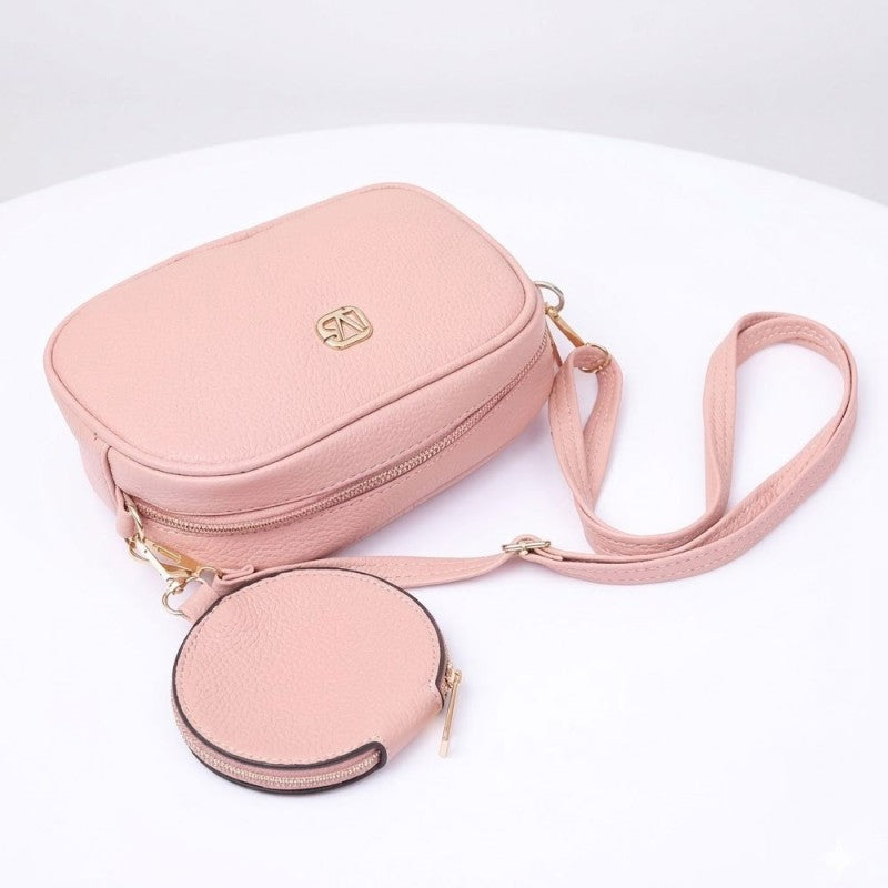 Bolsa Feminina Transversal Média Texturizada Ombro