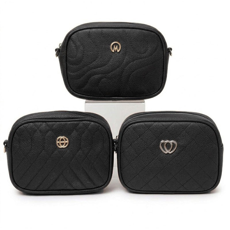 Bolsa Feminina Transversal Média Texturizada Ombro