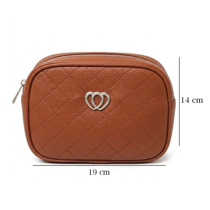 Bolsa Feminina Transversal Média Texturizada Ombro
