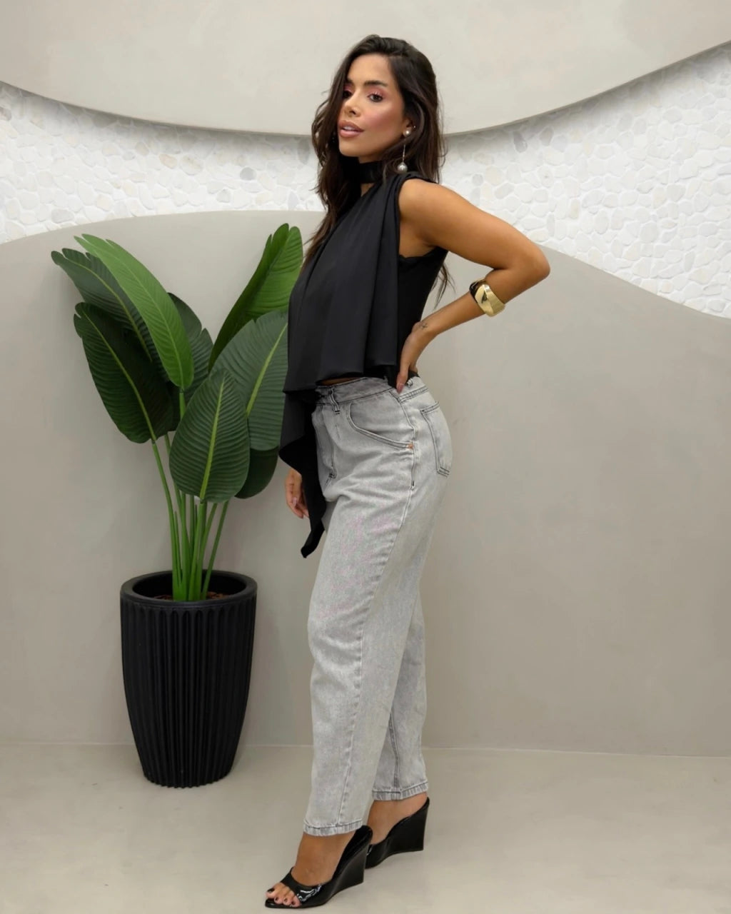 Bata assimétrica Chocker