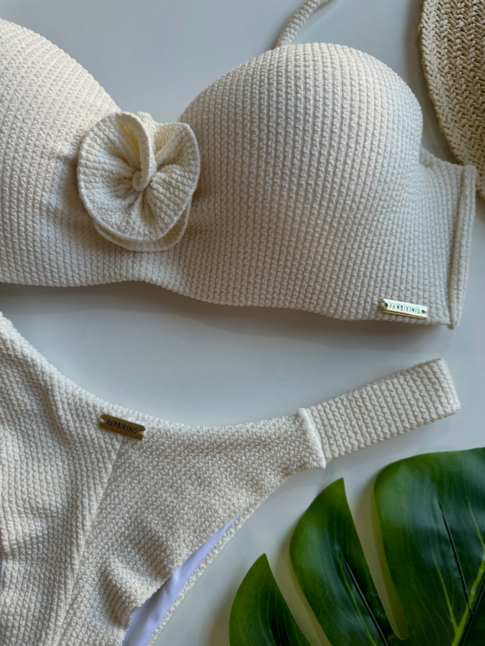 Calcinha Fita Plisse Off white (BUSTO NÃO INCLUSO)