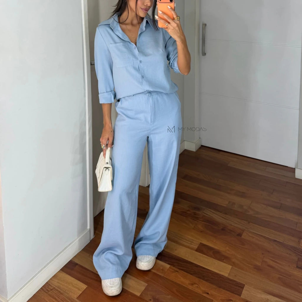 Conjunto camisa e calça linho