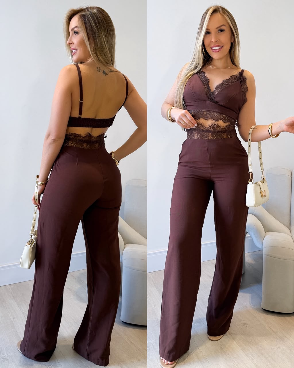 Conjunto Sofia Marrom 135620