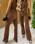 Calça Jeans Nexo Cargo Yuna Marrom 100562