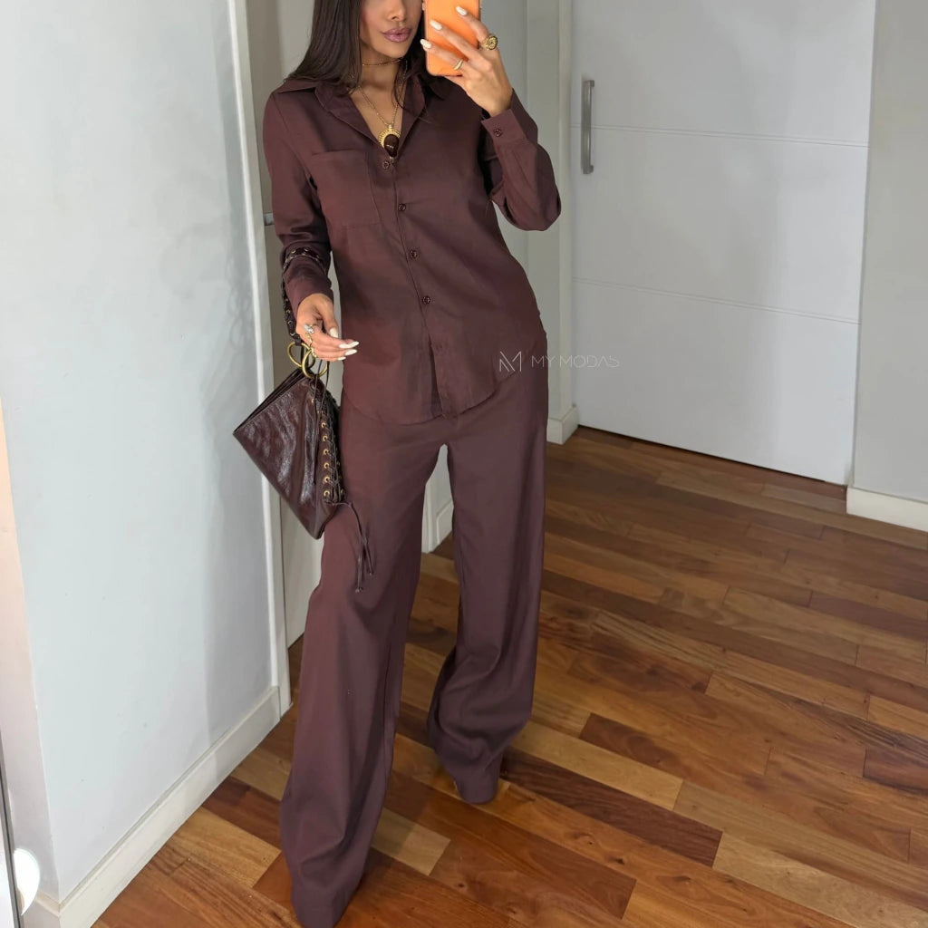 Conjunto camisa e calça linho