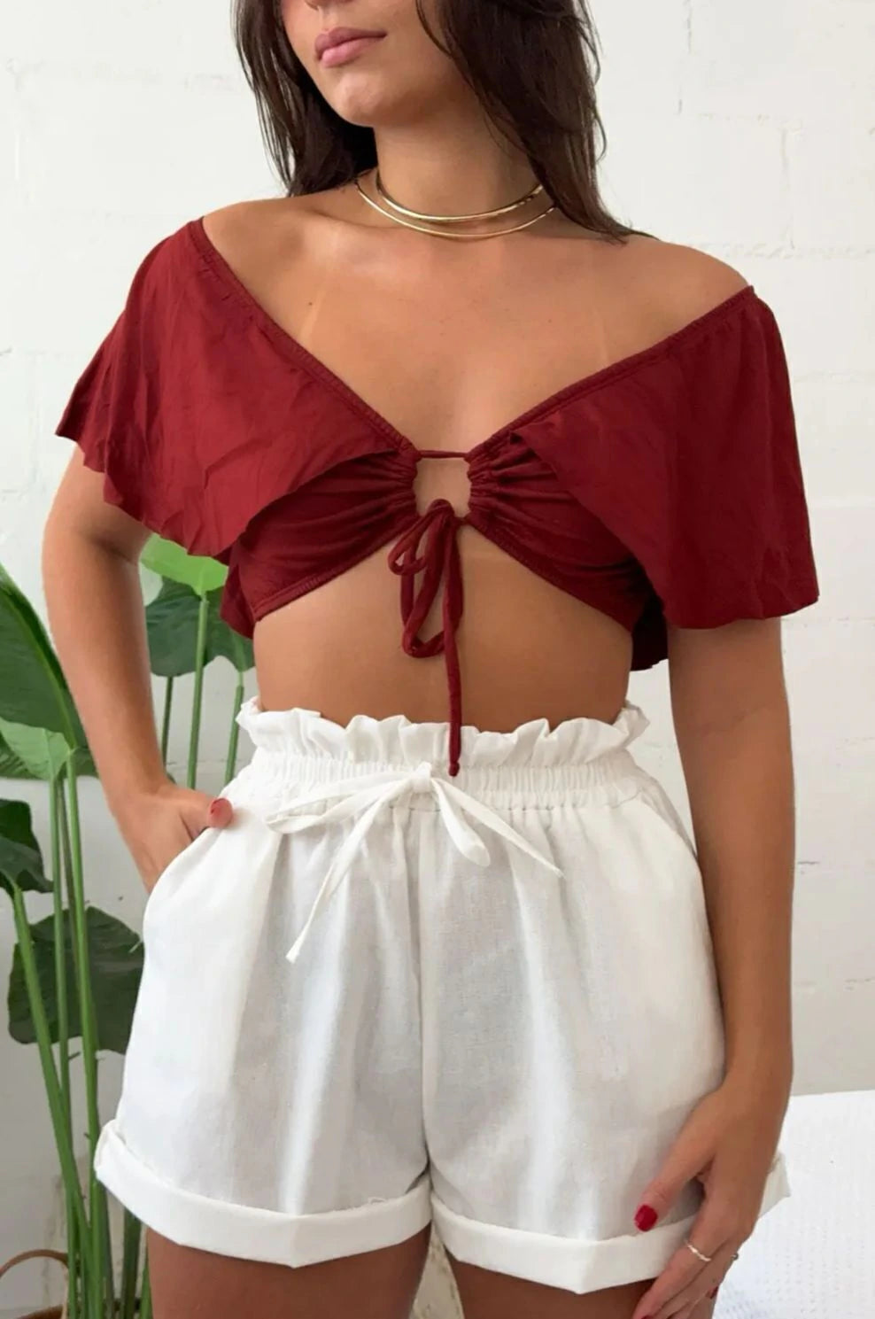 Short Diniz linho