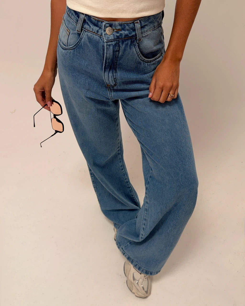 Calça jeans wide tradicional