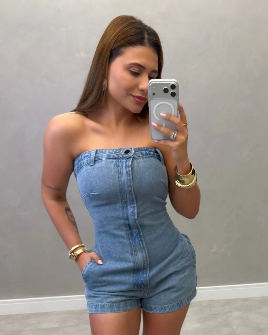 Macaquinho jeans