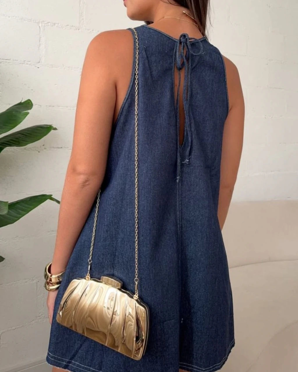 Vestido jeans Peplum