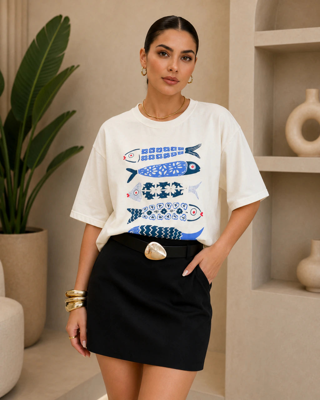 T-shirt Mar Algodão