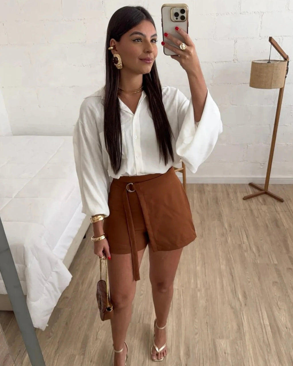 Shorts saia alfaiataria