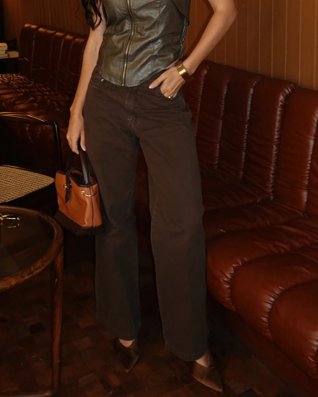 Wide Leg jeans Marrom