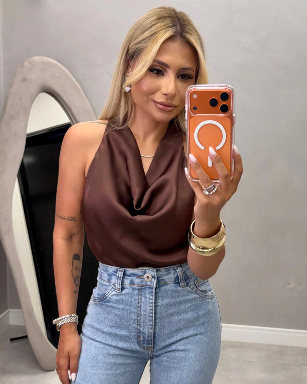 Blusa cetim Milano