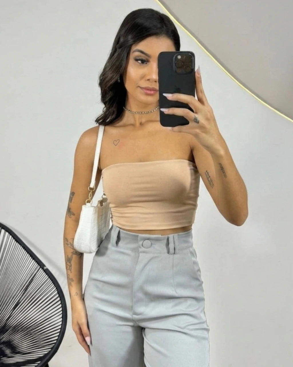 Blusa tomara que caia poliamida