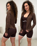 Jaqueta Fitness Mirrela Chocolate 127056