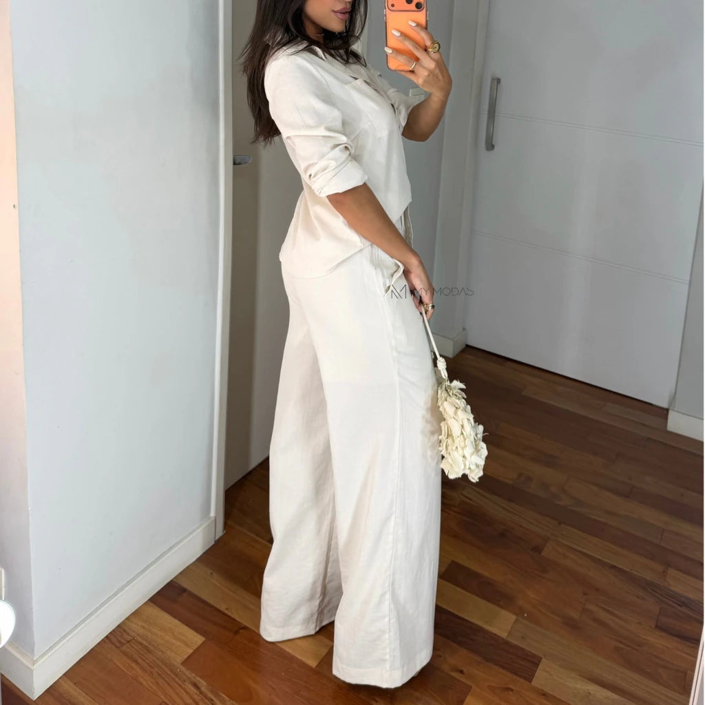 Conjunto camisa e calça linho