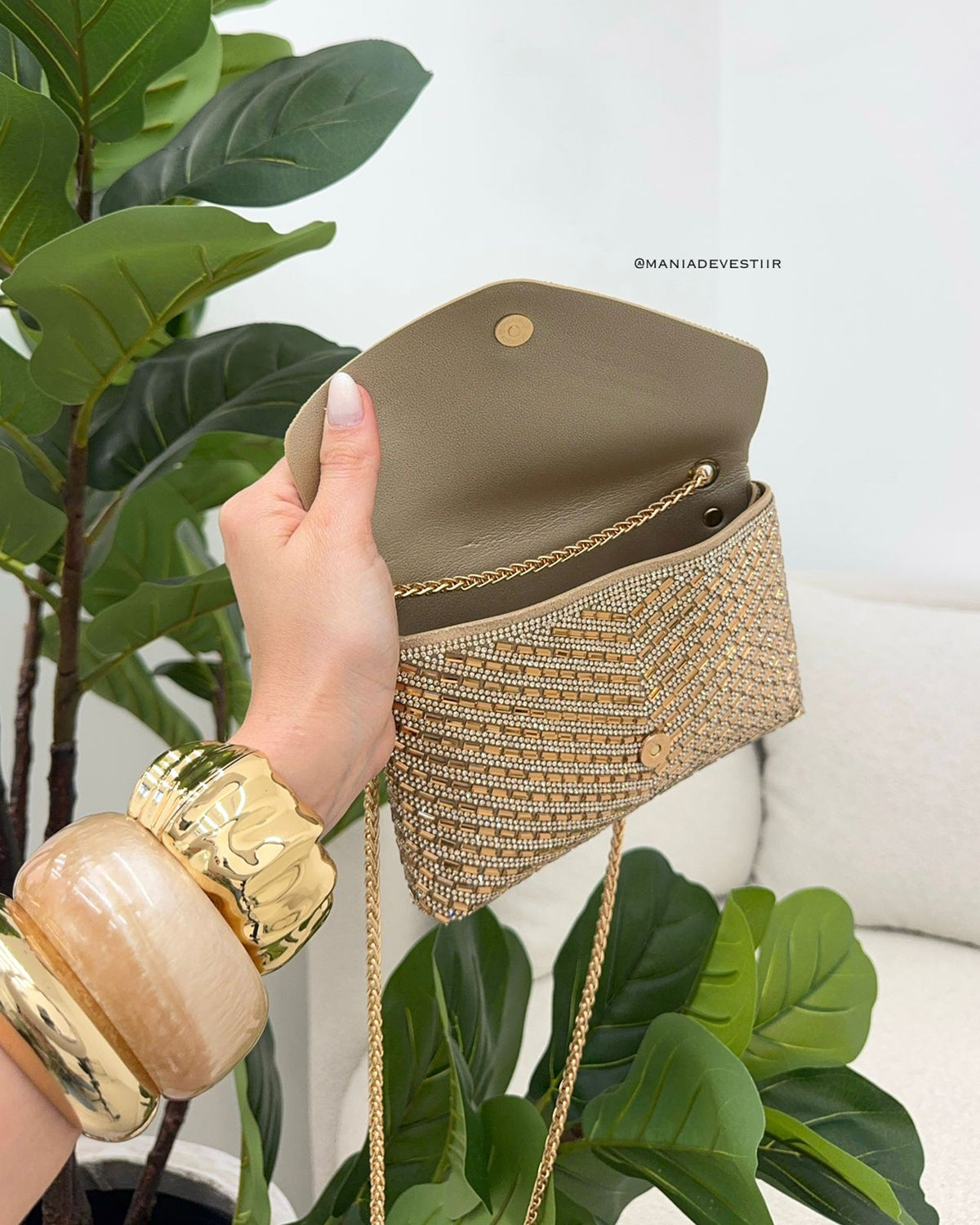 Bolsa Mania Essenza Jade Dourada 119939