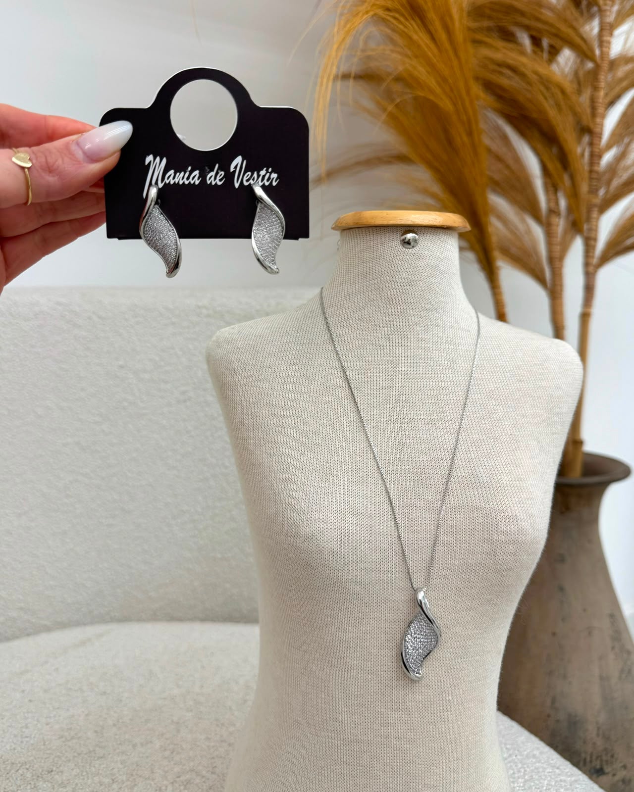 Conjunto Colar e Brinco Mania Essenza Prata 135028