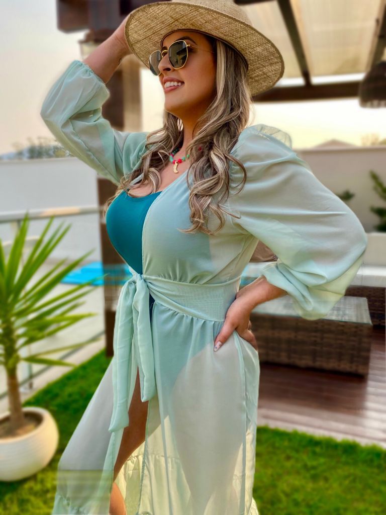 Saída Lia chiffon de seda