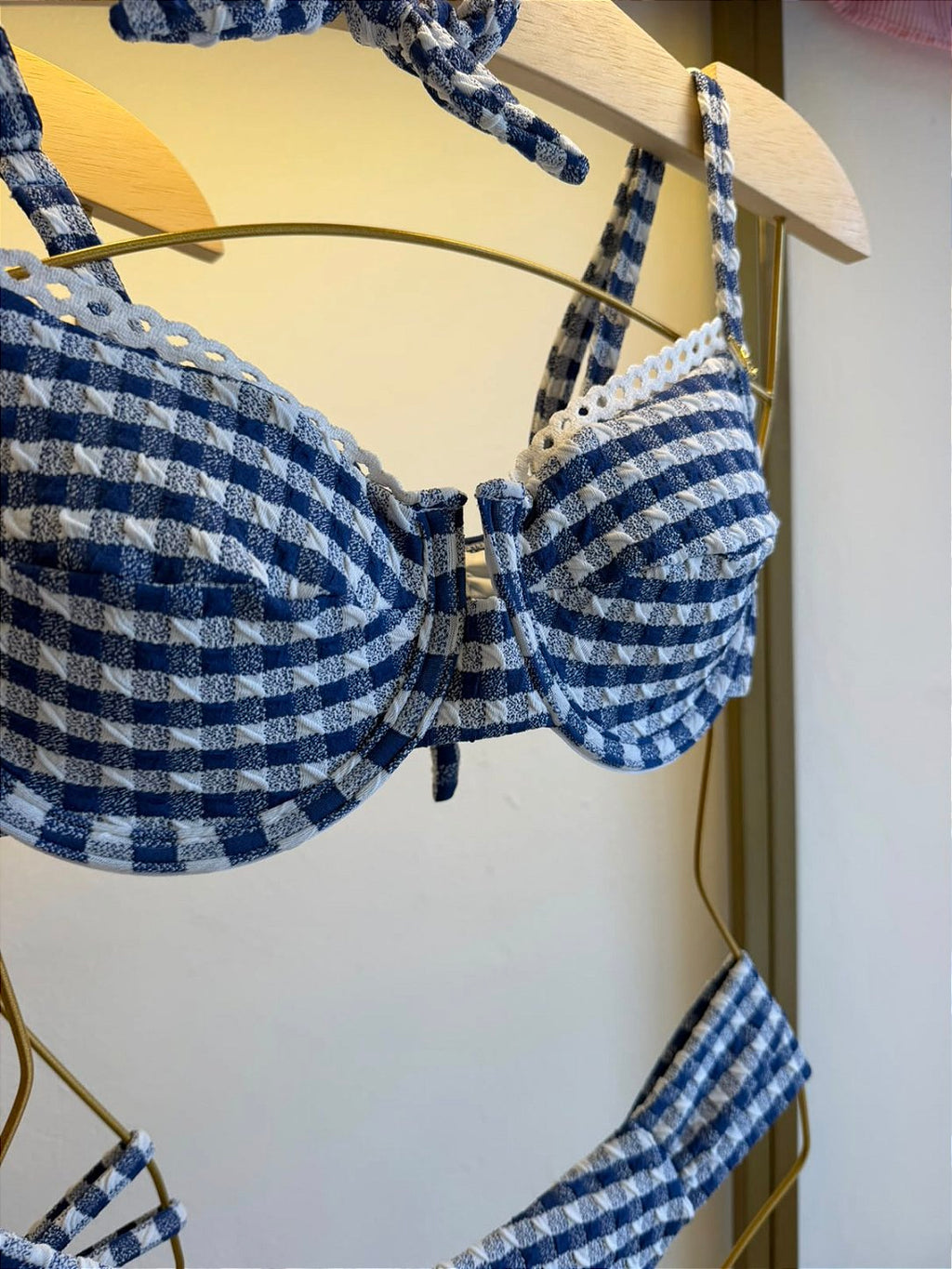 Meia Taça Xadrez azul (CALCINHA NÃO INCLUSO)