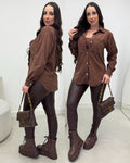 Camisa Cotelê Marjory Chocolate 134972