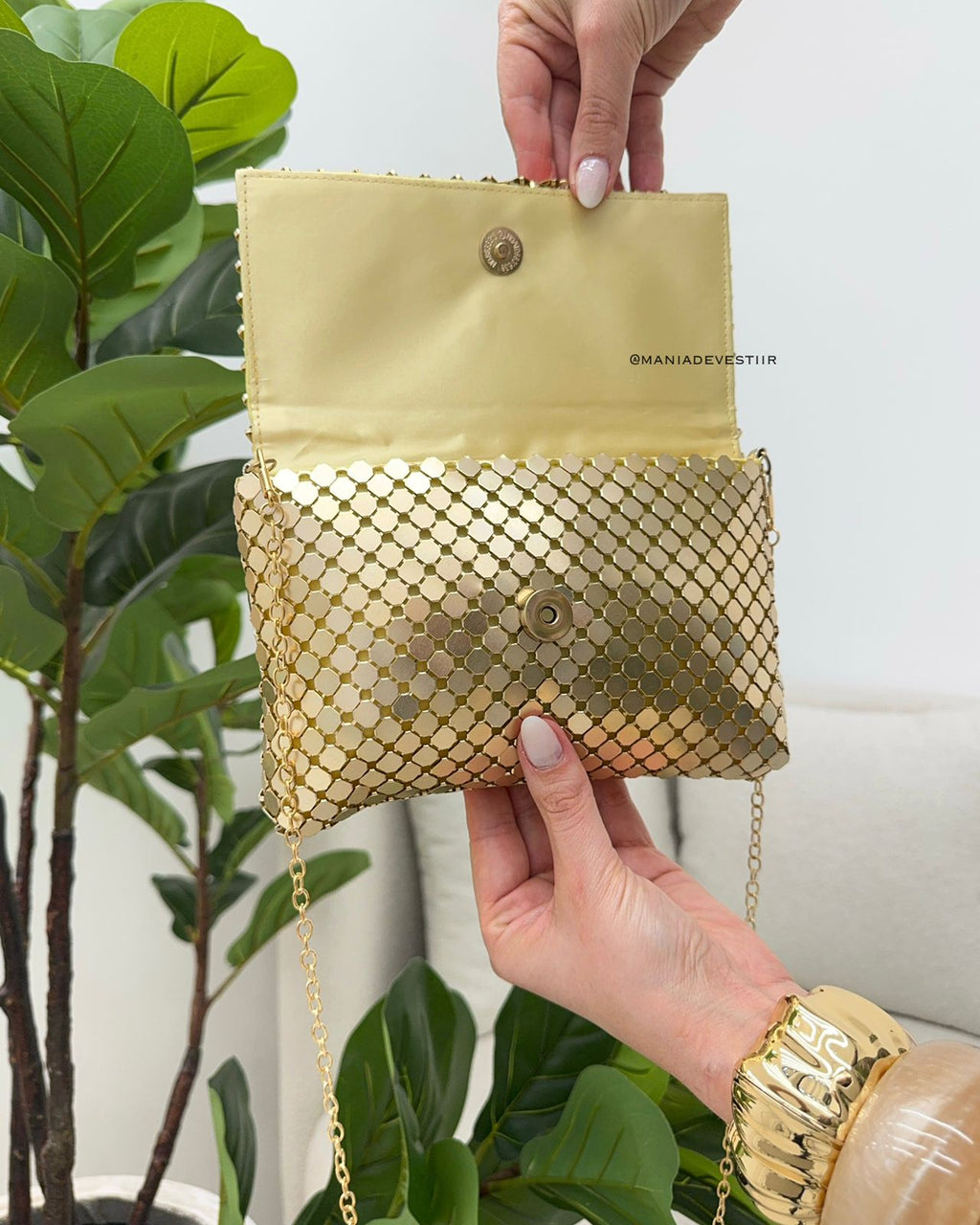 Bolsa Mania Essenza Rubi Dourada 119932
