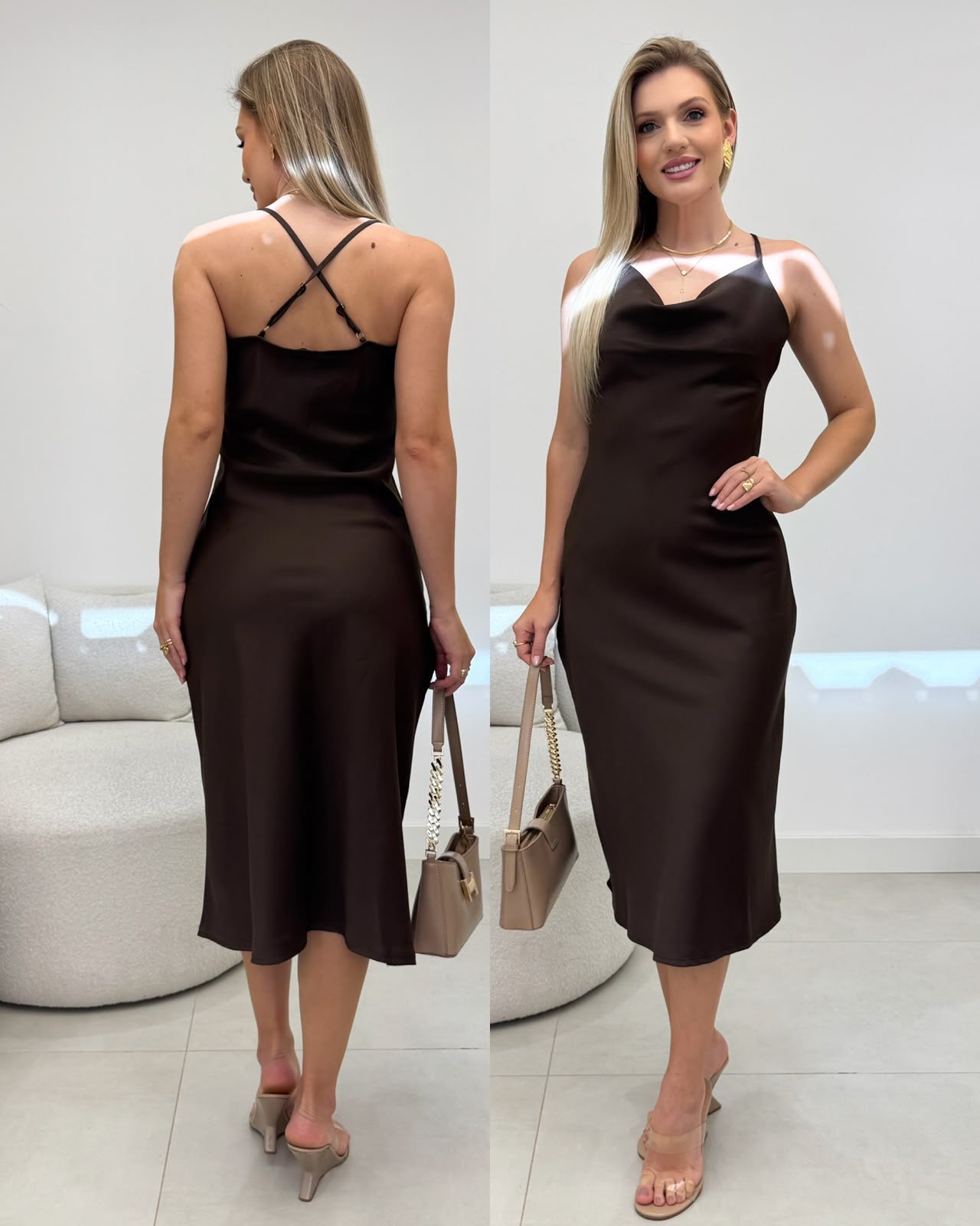 Vestido Maya Marrom 135503