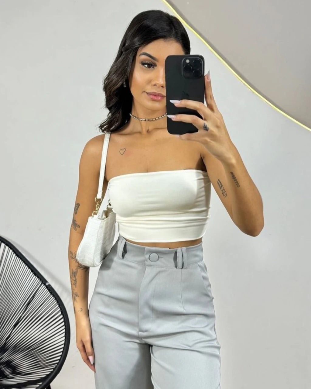 Blusa tomara que caia poliamida