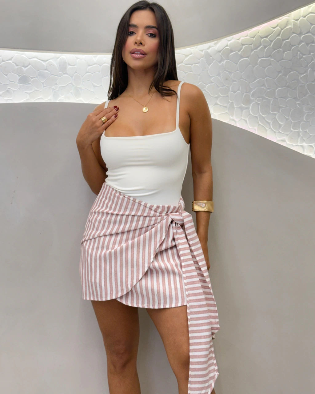Shorts Saia linho com amarração