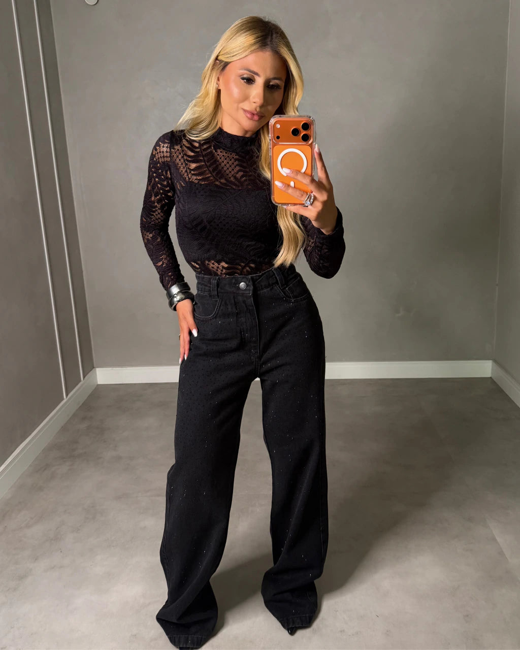 Calça ALL strass Wide leg