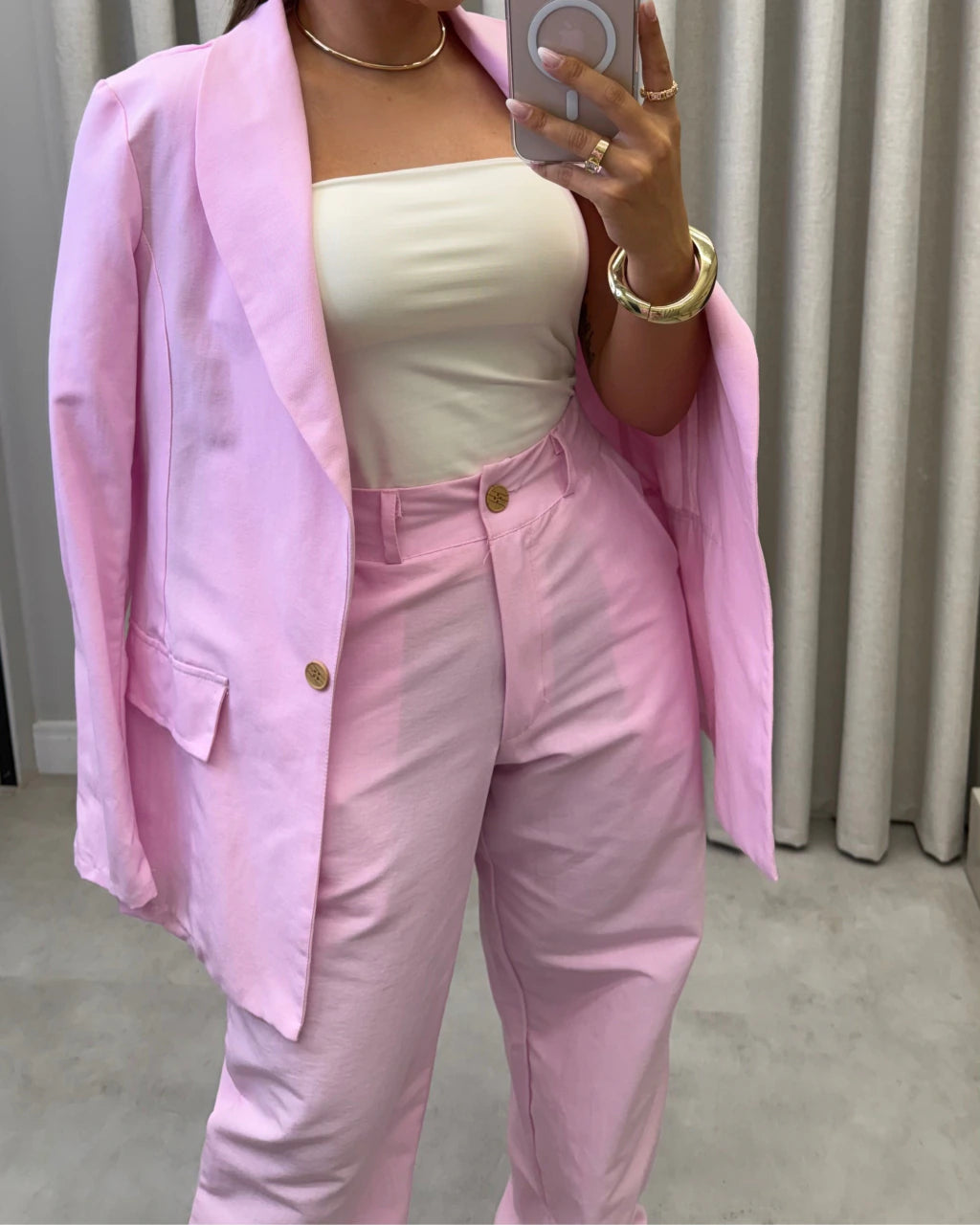 Conjunto linho blazer e calça