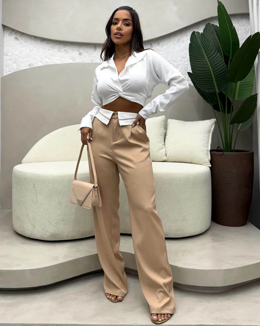 Calça Alfaitaria cós Zara reta