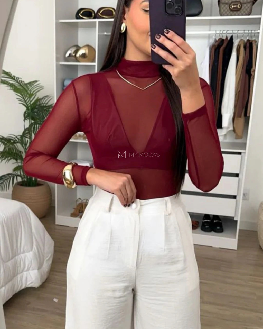 Body Tule Com Elastano
