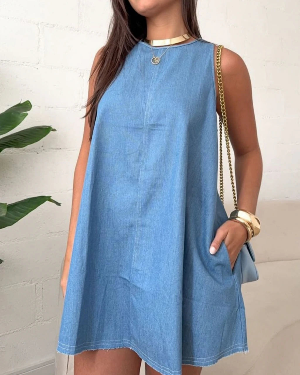 Vestido jeans Peplum
