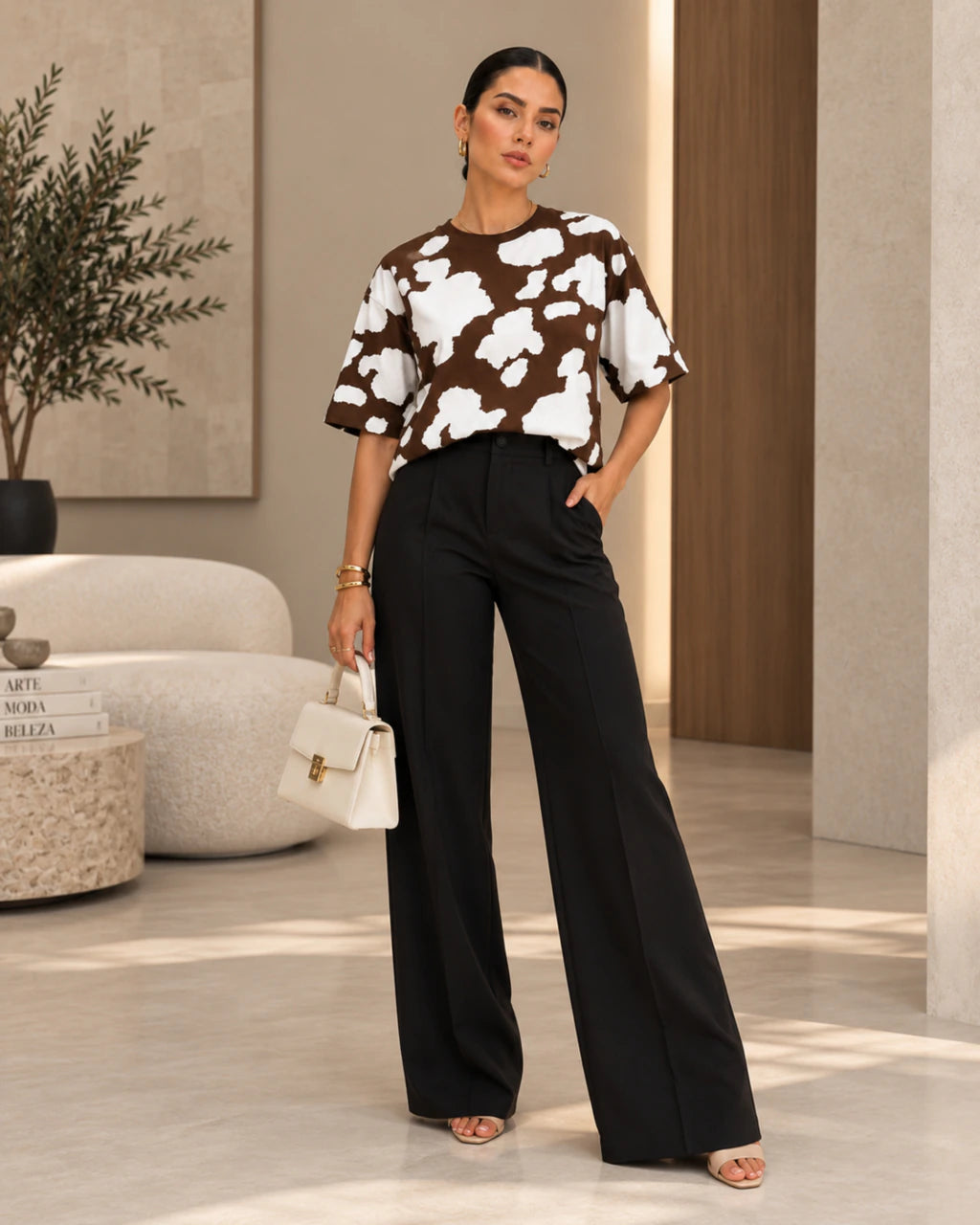 Max Tee Oversize Cow Print