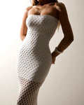 Vestido mecramé Hianna acompanha o lenço