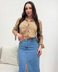 Cropped Camisa Fatima Bege 134660