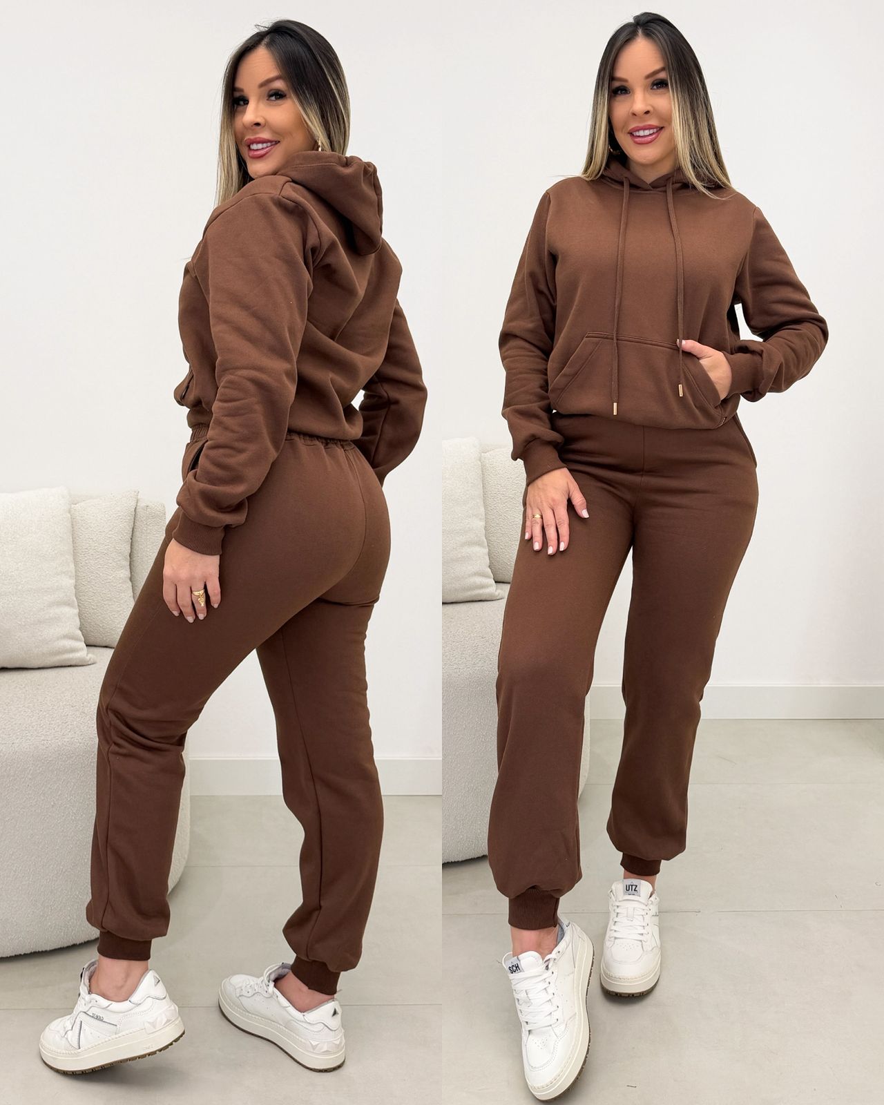 Conjunto Moletom Roberta Marrom 133966