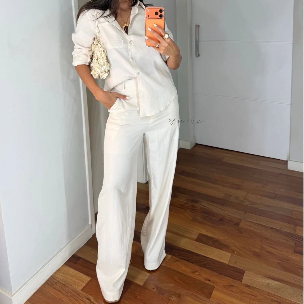 Conjunto camisa e calça linho