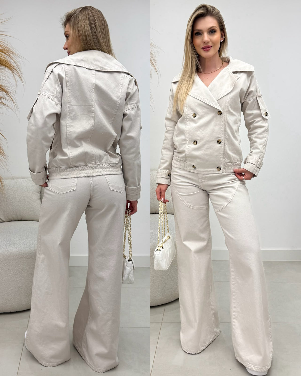 Jaqueta Jeans Nexo Lorena Creme 135525