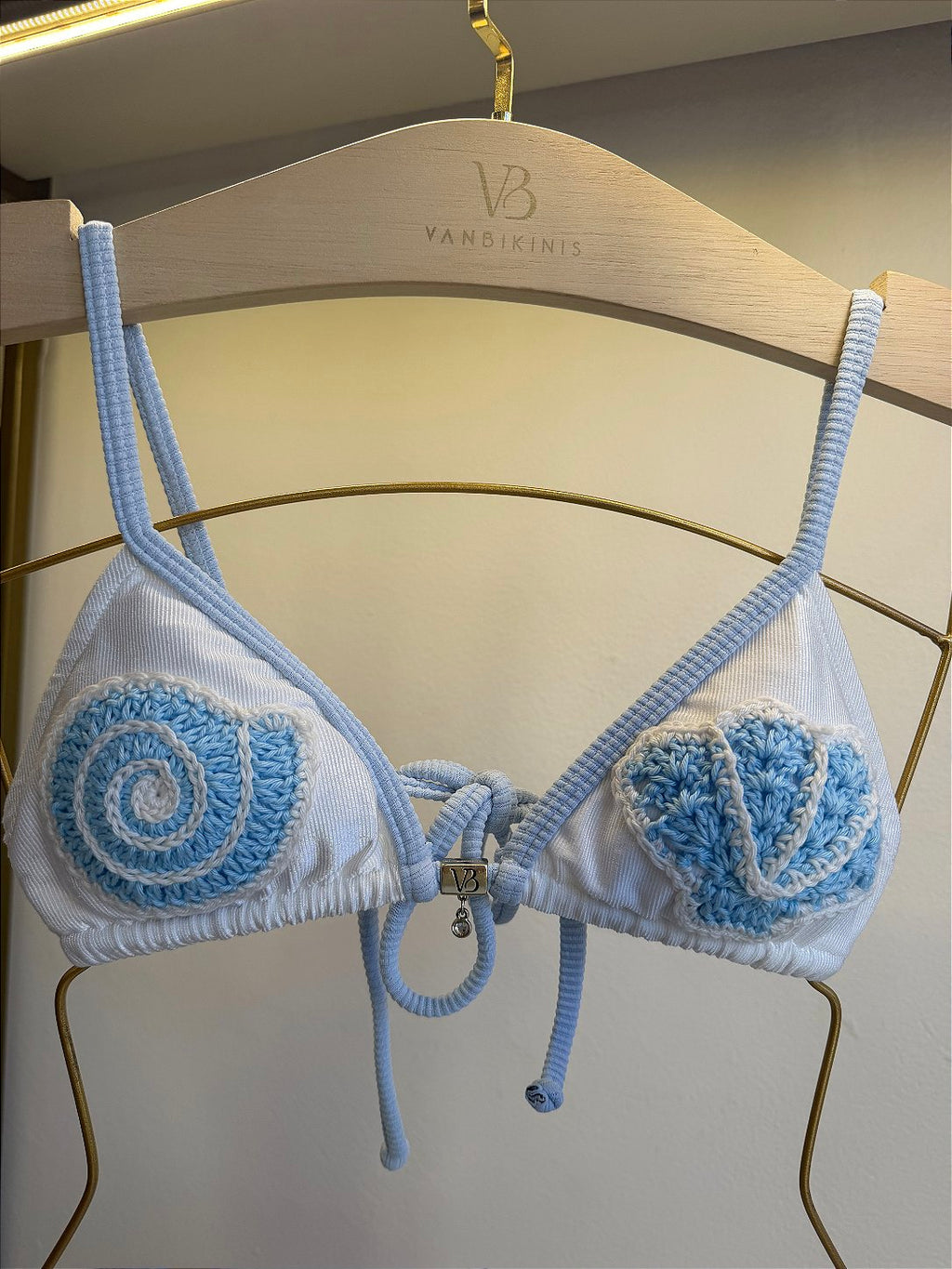 Cortininha Ilhabela Azul e Off White (CALCINHA NÃO INCLUSO)