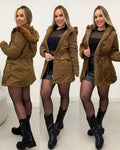 Parka Dupla Face Erica Marrom 135003