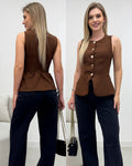 Blusa Peplum Antonia Marrom 135613