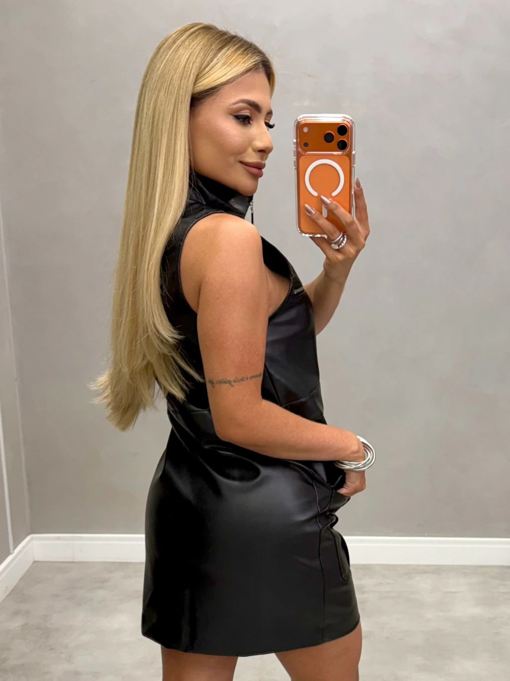 Vestido Cargo Couro