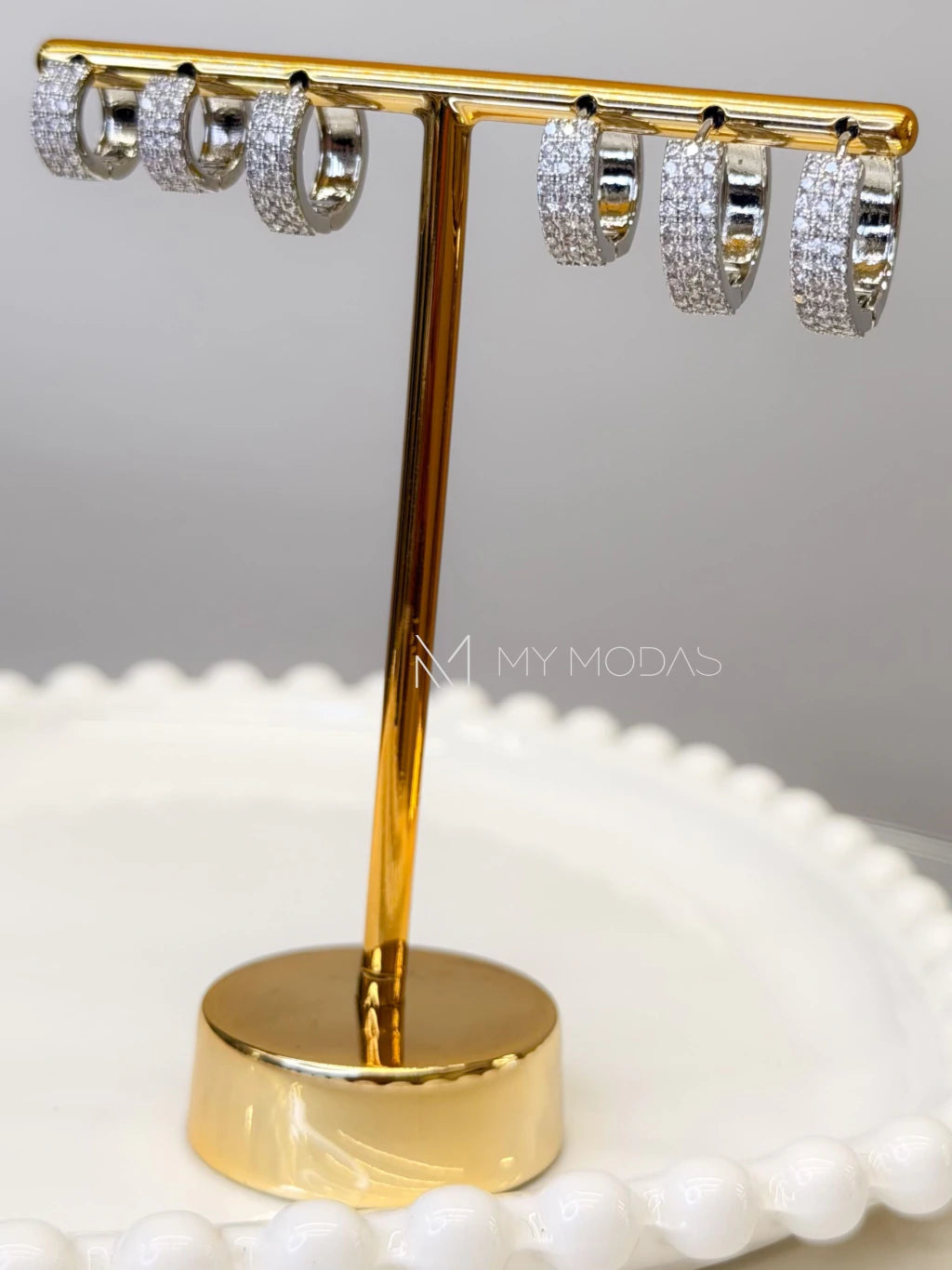 Mix argola com strass